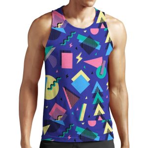 Geometric 90S Design 4 All-over-print Unisex Tank Top
