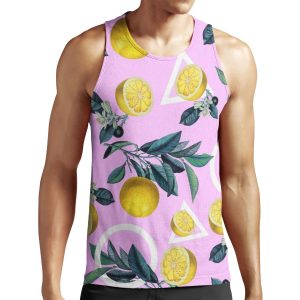 Geometric And Lemon Pattern All-over-print Unisex Tank Top