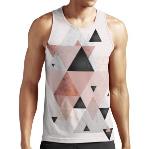 Geometric Compilation In Rose Gold And Blush Pink All-over-print Unisex Tank Top