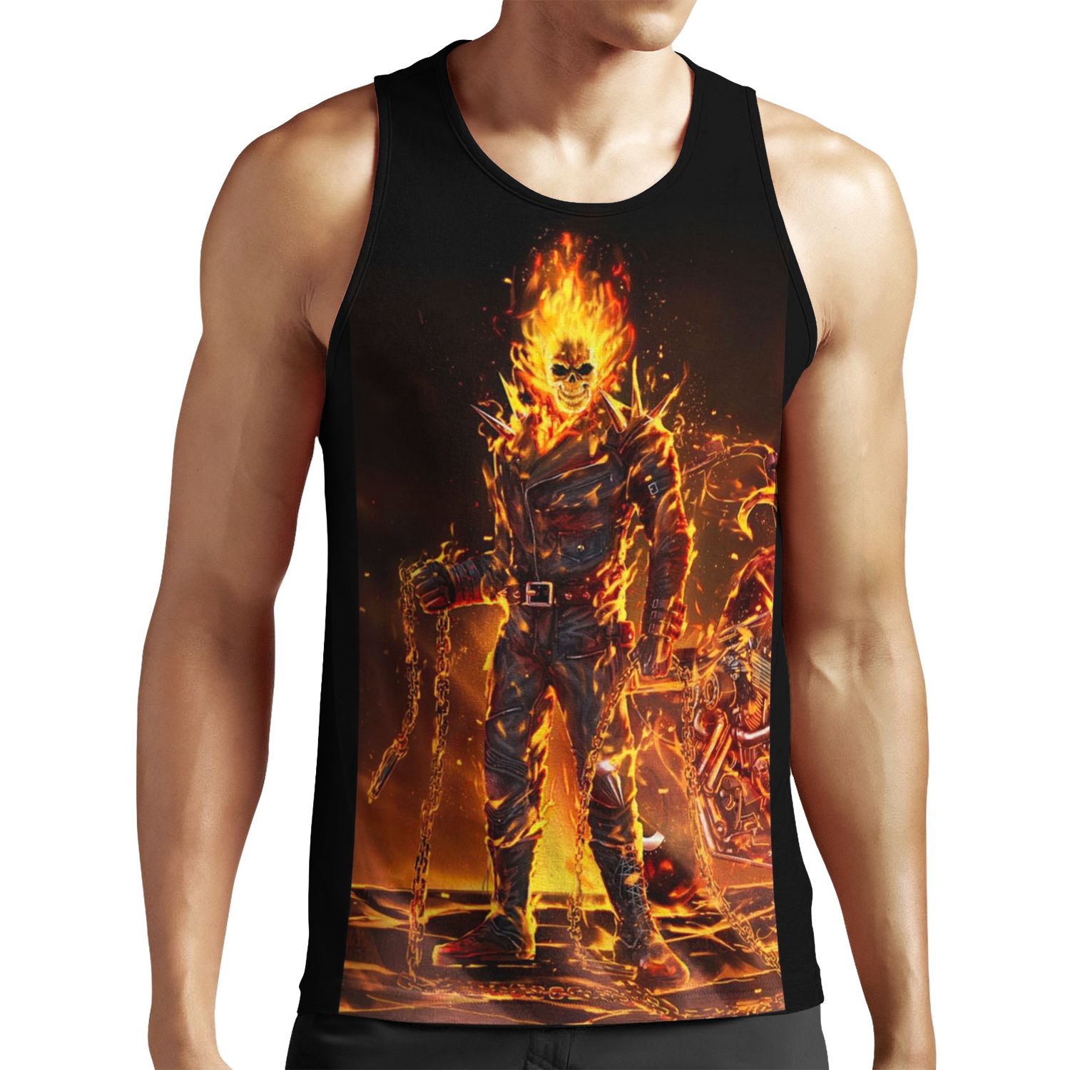 Ghost Rider The Fire Man Beautiful Hot Designs All-over-print Unisex Tank Top