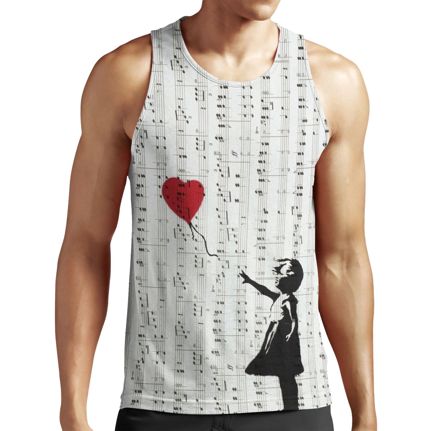 Girl With A Red Balloon By Banksy Contemporary Street Art All-over-print Unisex Tank Top