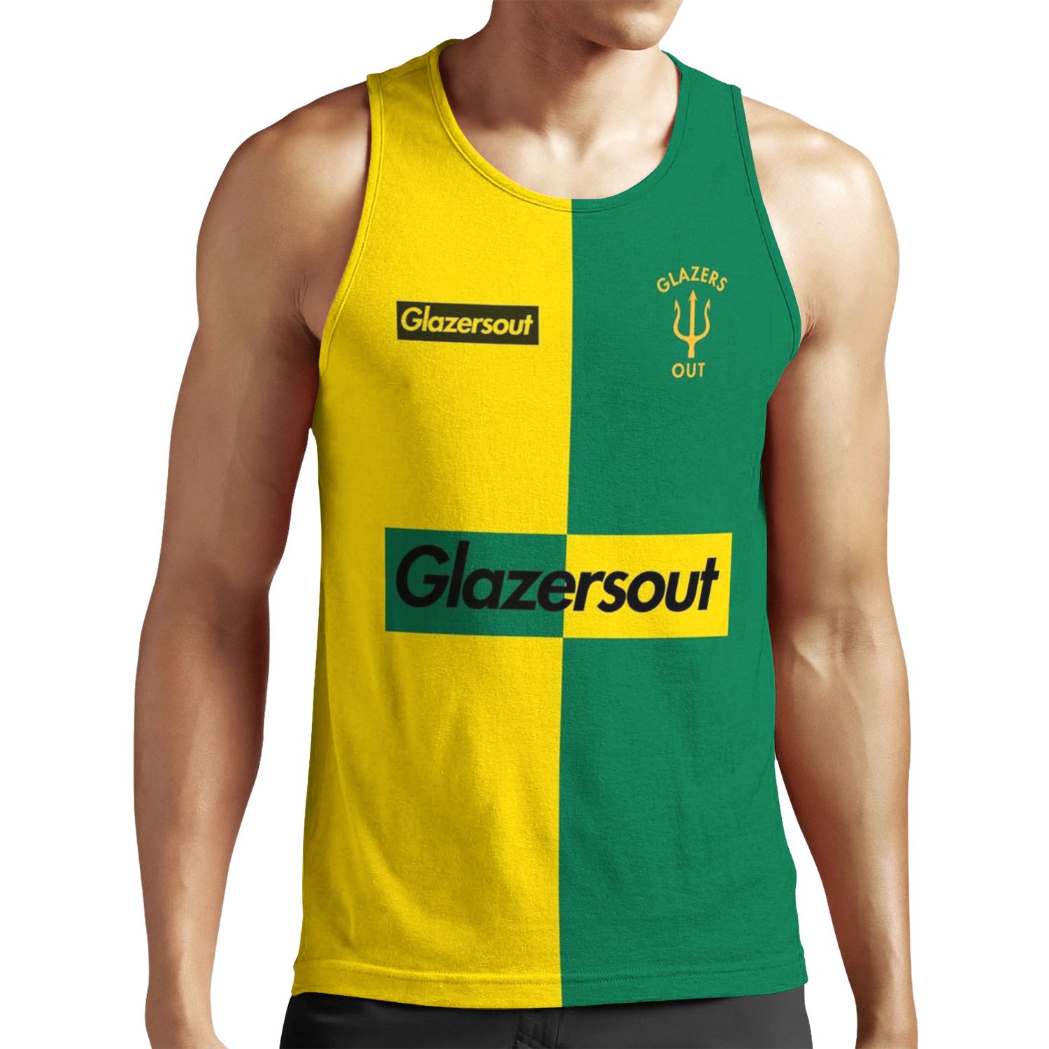 Glazersout Yellow Green Manchester Kit 1 All-over-print Unisex Tank Top