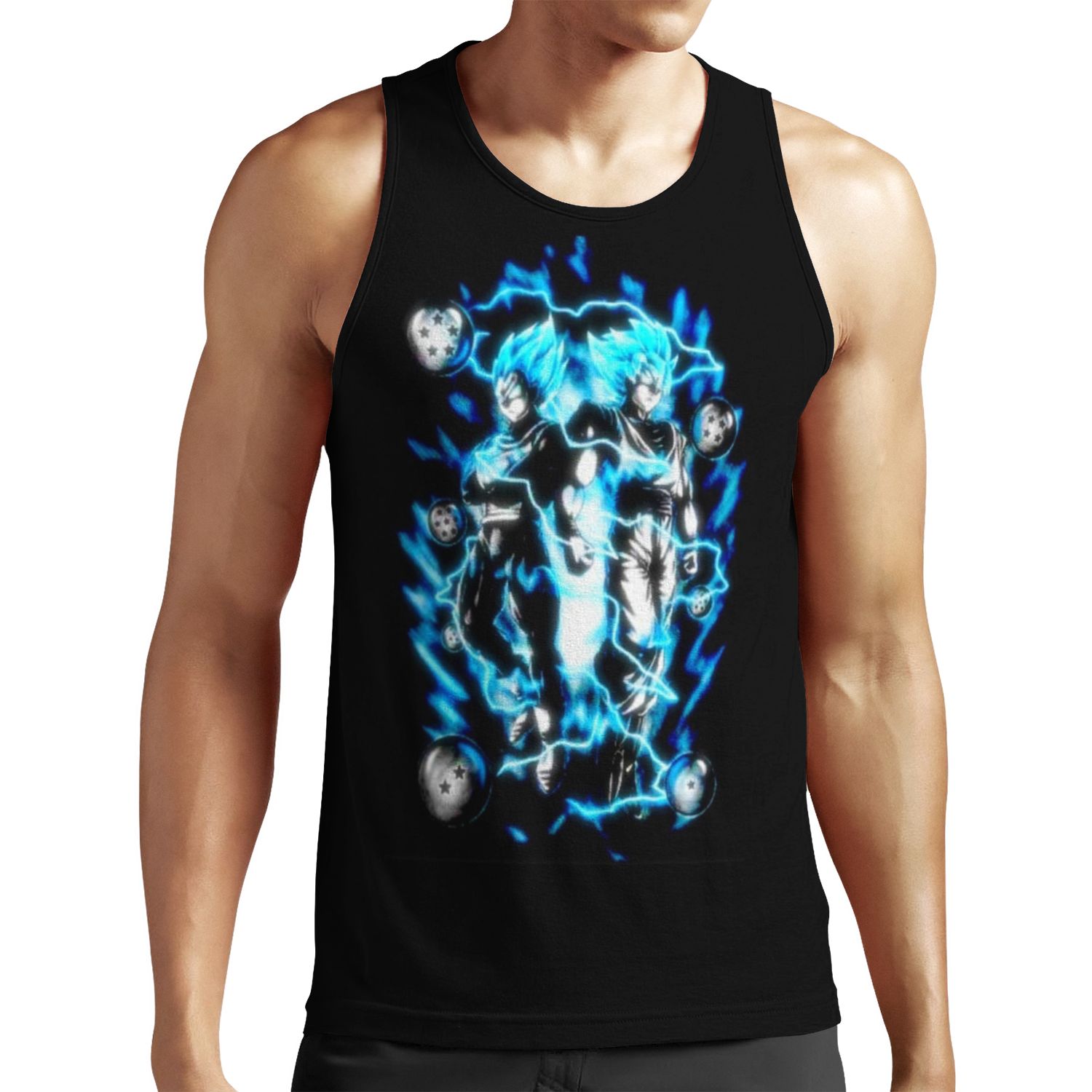 Goku And Vegeta Super Saiyan God Blue All-over-print Unisex Tank Top
