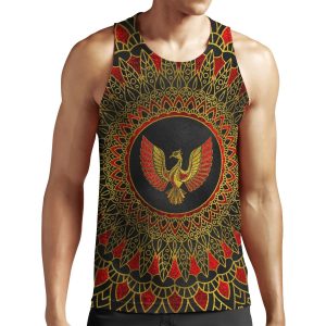 Gold And Red Decorated Phoenix Bird Symbol All-over-print Unisex Tank Top