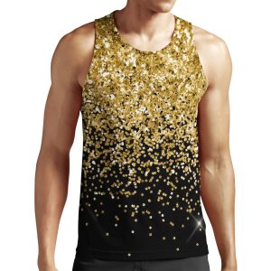 Gold Glitter All-over-print Unisex Tank Top