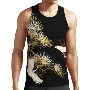 Golden Japanese Cranes All-over-print Unisex Tank Top