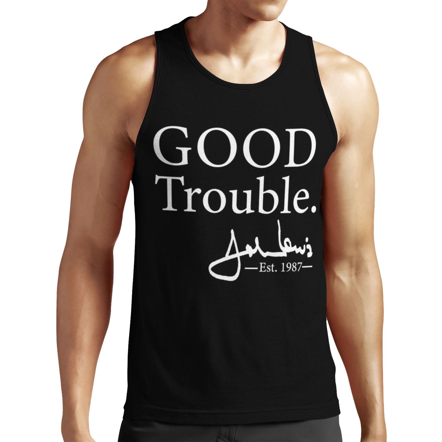 Good Trouble John Lewis Signature Est 1987 All-over-print Unisex Tank Top