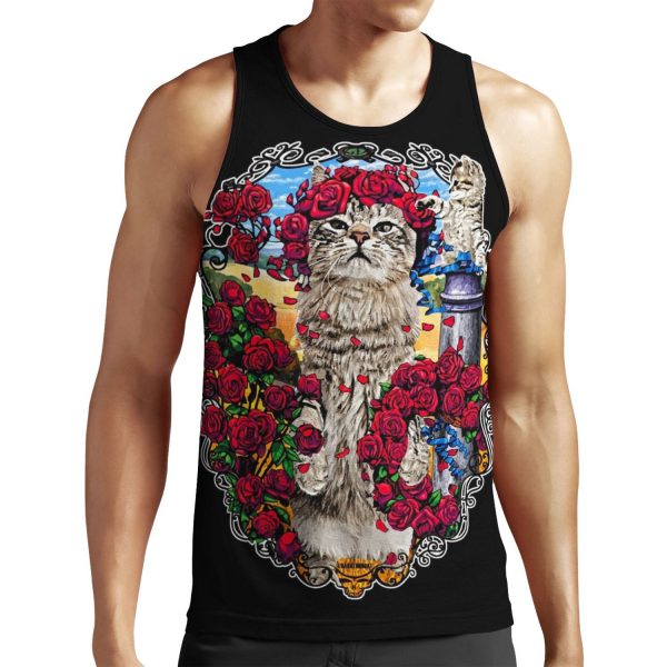 Grateful Cats And Roses All-over-print Unisex Tank Top
