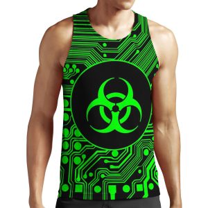 Green Biohazard Cybergoth All-over-print Unisex Tank Top
