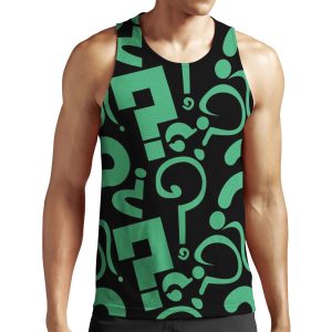 Green Question Marks All-over-print Unisex Tank Top