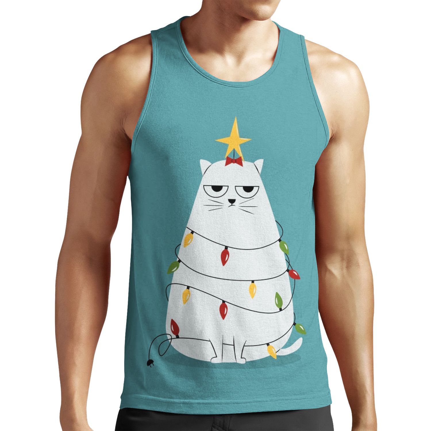 Grumpy Christmas Cat All-over-print Unisex Tank Top