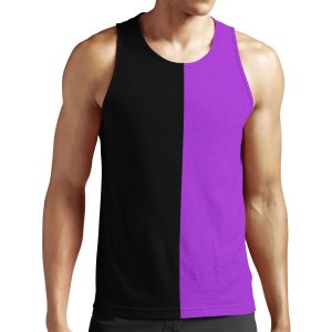 Hald Blue Half Black All-over-print Unisex Tank Top