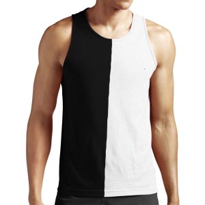 Half Black And Half White Sia Cheapthrills Design Simple Crazy And Weird Design All-over-print Unisex Tank Top