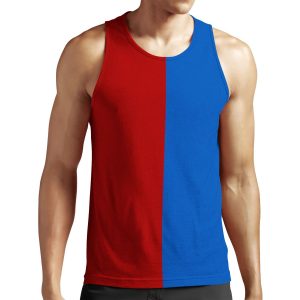 Half Blue Half Red All-over-print Unisex Tank Top