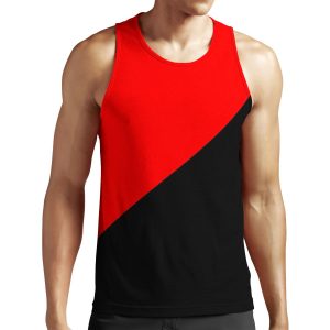 Half Red And Half Black All-over-print Unisex Tank Top