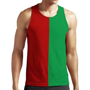 Half Red And Half Green All-over-print Unisex Tank Top