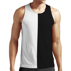 Half White Half Black All-over-print Unisex Tank Top