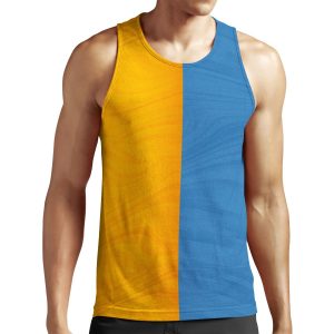 Half Yellow Waves Half Blue All-over-print Unisex Tank Top
