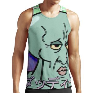 Handsome Squidward Vaporwave Aesthetic All-over-print Unisex Tank Top
