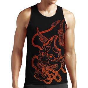 Hannya Outline All-over-print Unisex Tank Top