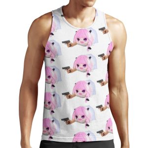 Haunted Astolfo Bean Plushie With A Gun All-over-print Unisex Tank Top
