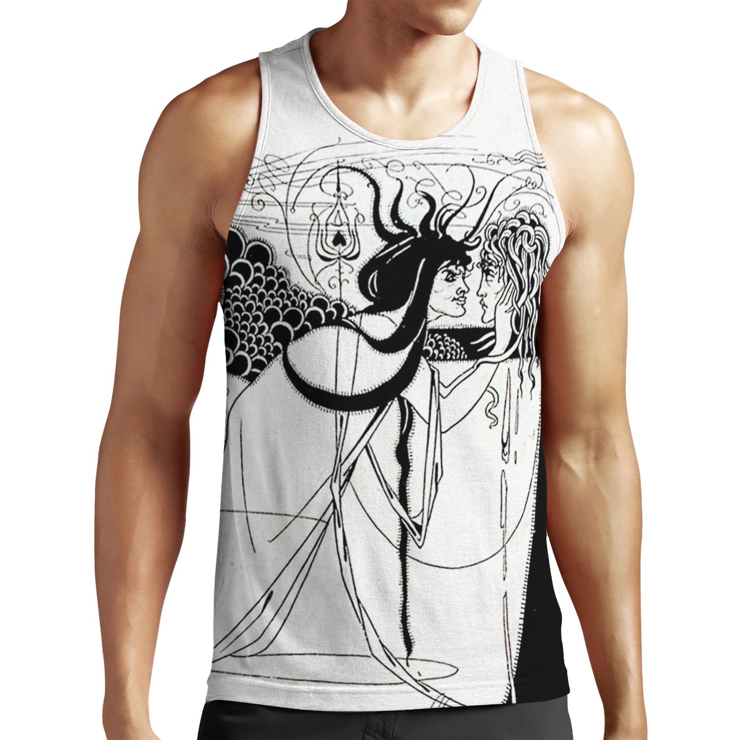 Hd I Kissed Your Mouth%3B From And Amp%3Bquot%3Bsalome And Amp%3Bquot%3B By Aubrey Beardsley 1893 All-over-print Unisex Tank Top