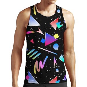 Hello Memphis Black All-over-print Unisex Tank Top