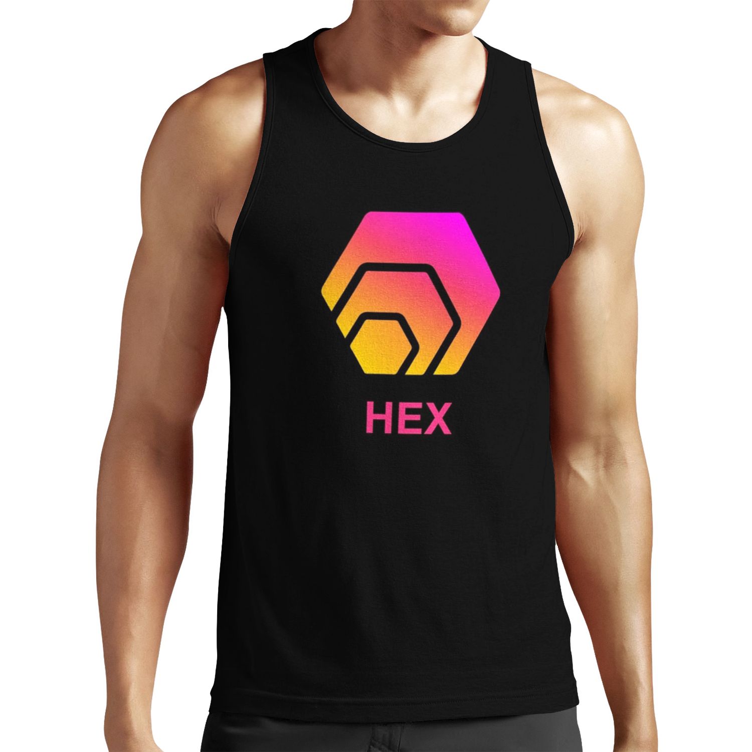 Hex Logo On Black Background With Wordmark All-over-print Unisex Tank Top