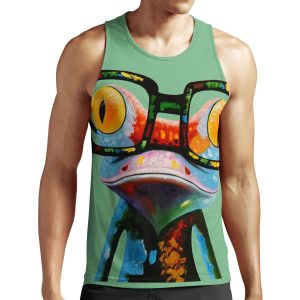 Hipster Frog Nerd Glasses All-over-print Unisex Tank Top