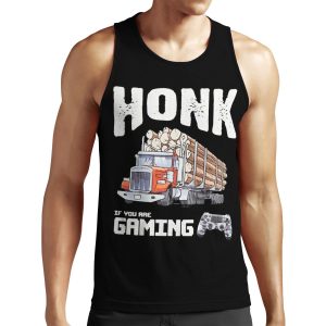 Honk If You Are Gaming Trucker Gamer Coolshirtz Cold Ones All-over-print Unisex Tank Top Reproduction All-over-print Unisex Tank Top