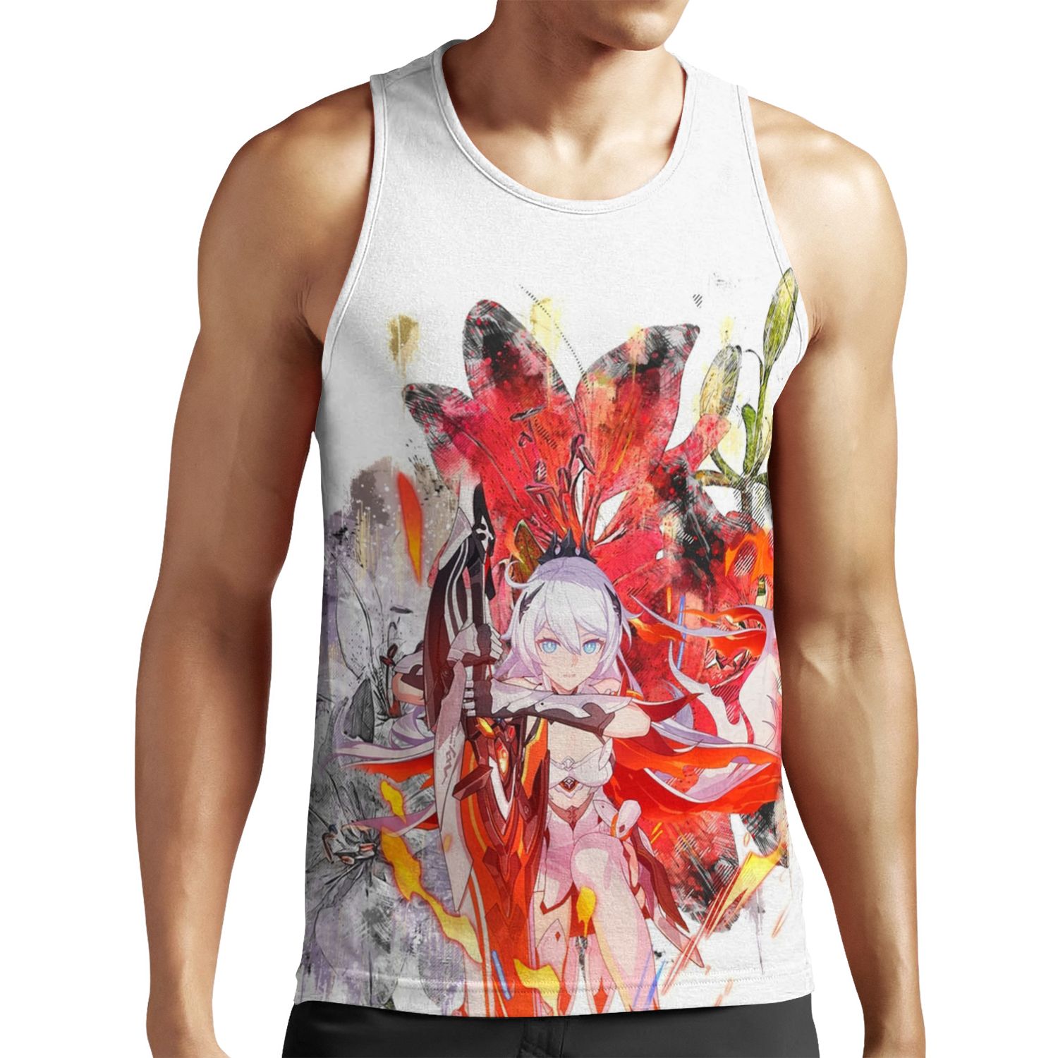 Honkai Impact 3Rd Kiana Herrscher Of Flamescion Flowers All-over-print Unisex Tank Top