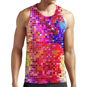 Image Of Metallic Colorful Sequins Look Disco Ball Image Glitterpattern All-over-print Unisex Tank Top