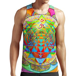 Inner Strength Psychedelic Tiger Sri Yantra Trippy Mandala All-over-print Unisex Tank Top