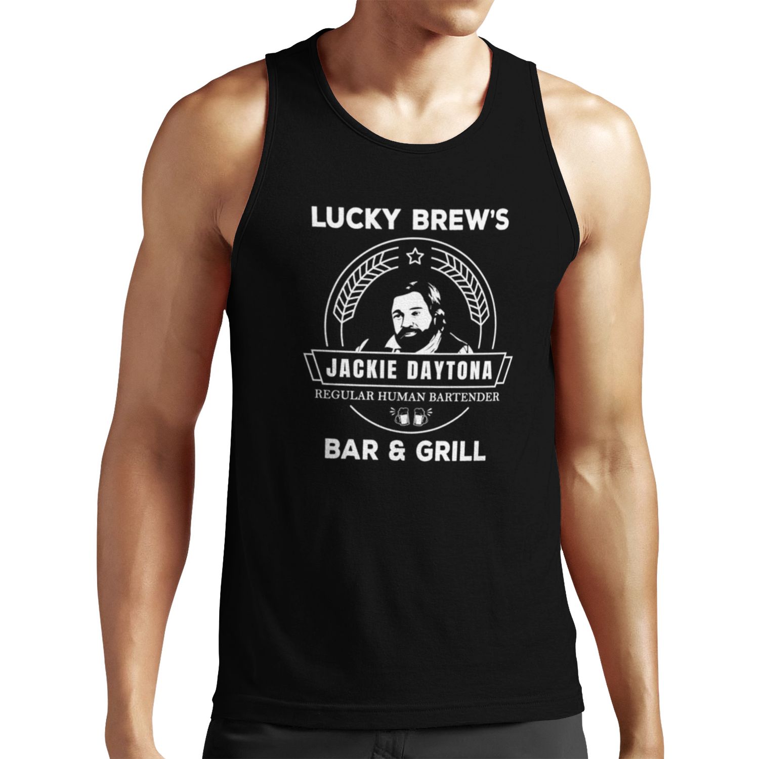 Jackie Daytona Lucky Brew S Bar And Grill Shirt What We Do In The Shadows All-over-print Unisex Tank Top
