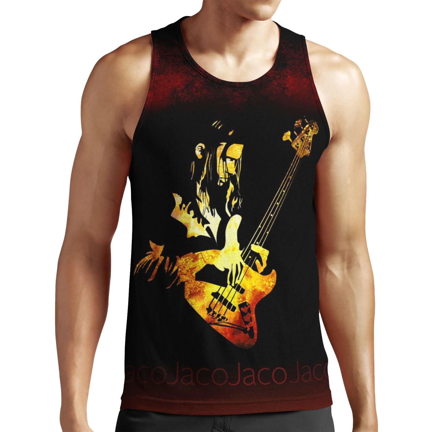 Jaco Pastorius Flame All-over-print Unisex Tank Top