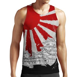 Japanese Palace And Sun All-over-print Unisex Tank Top