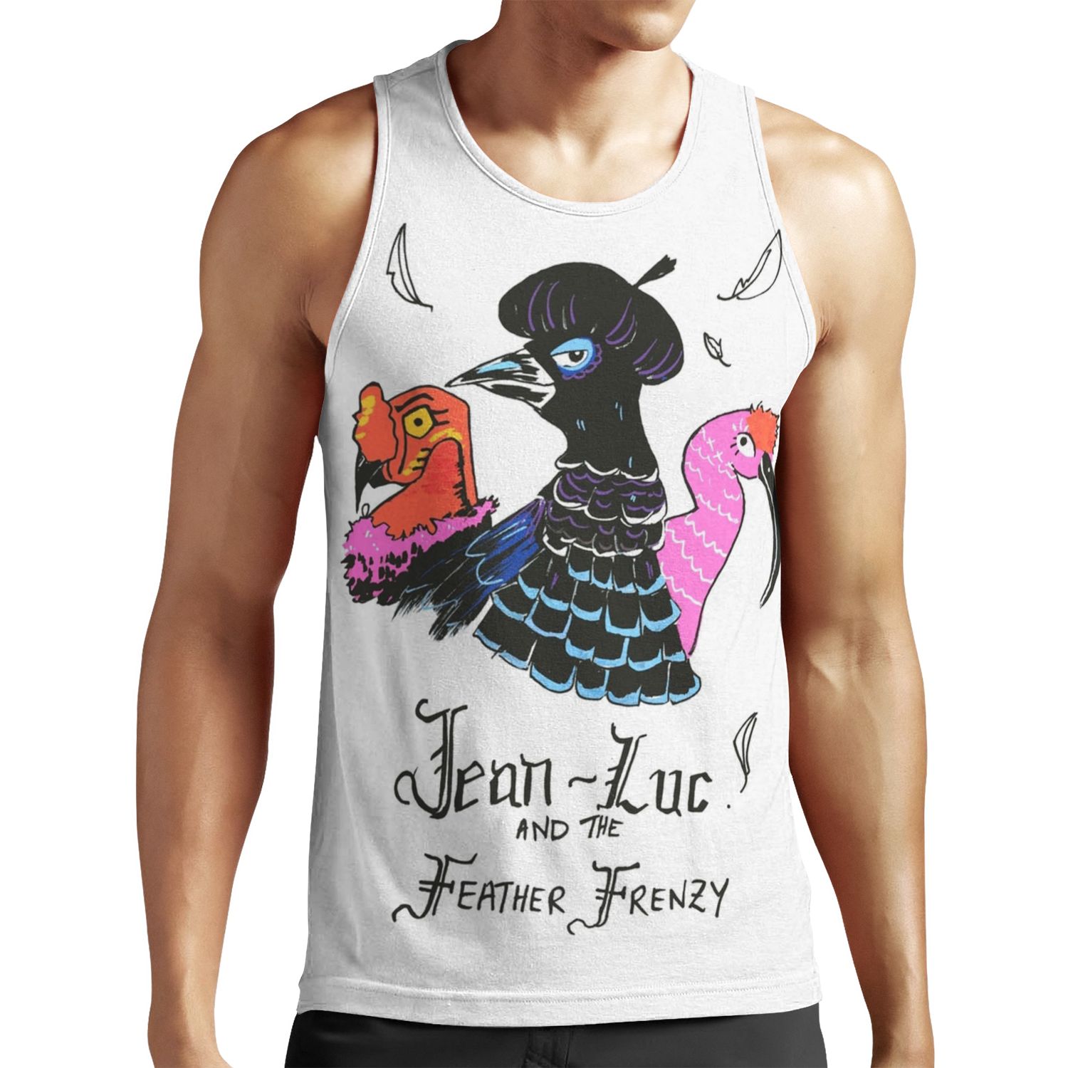 Jean Luc And The Feather Frenzy All-over-print Unisex Tank Top