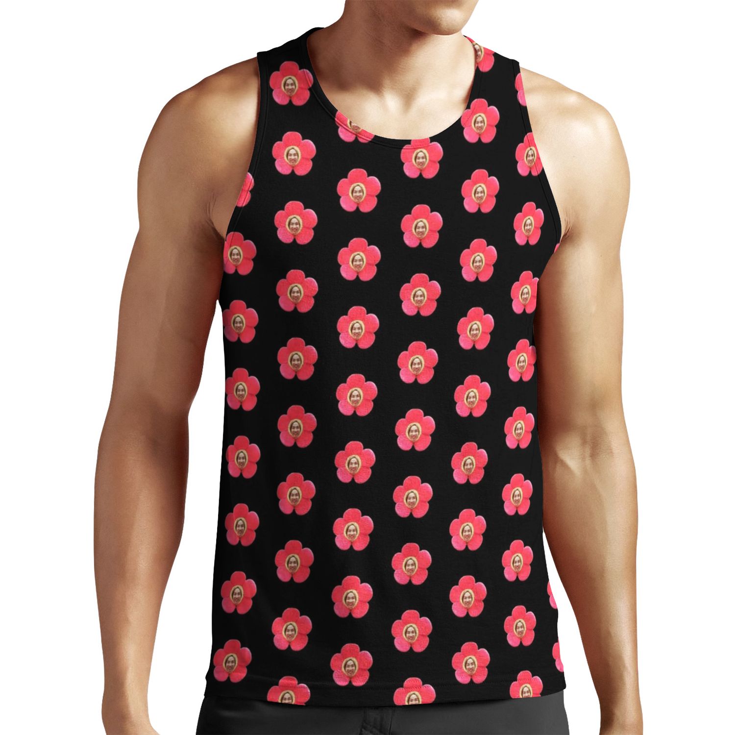 Jhope Chuseok Flower Black All-over-print Unisex Tank Top