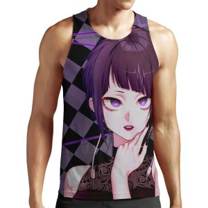 Jiro Kyoka Purple Checkered All-over-print Unisex Tank Top