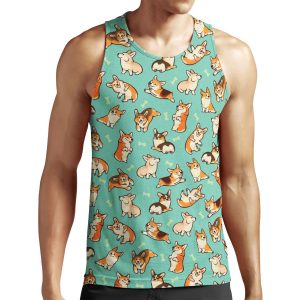 Jolly Corgis In Green All-over-print Unisex Tank Top