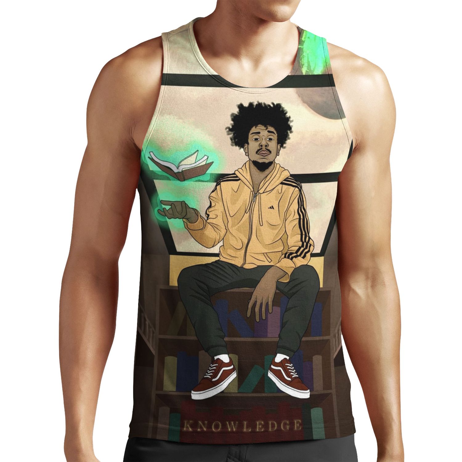 K A A N Library All-over-print Unisex Tank Top