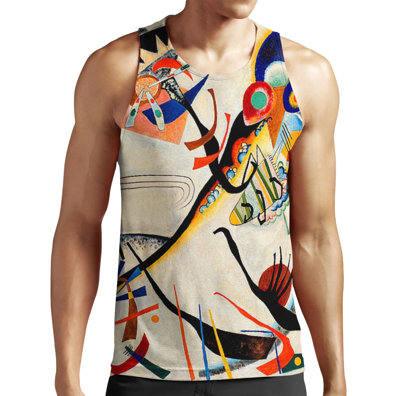 Kandinsky Blue Segment Popular Kandinsky Painting All-over-print Unisex Tank Top