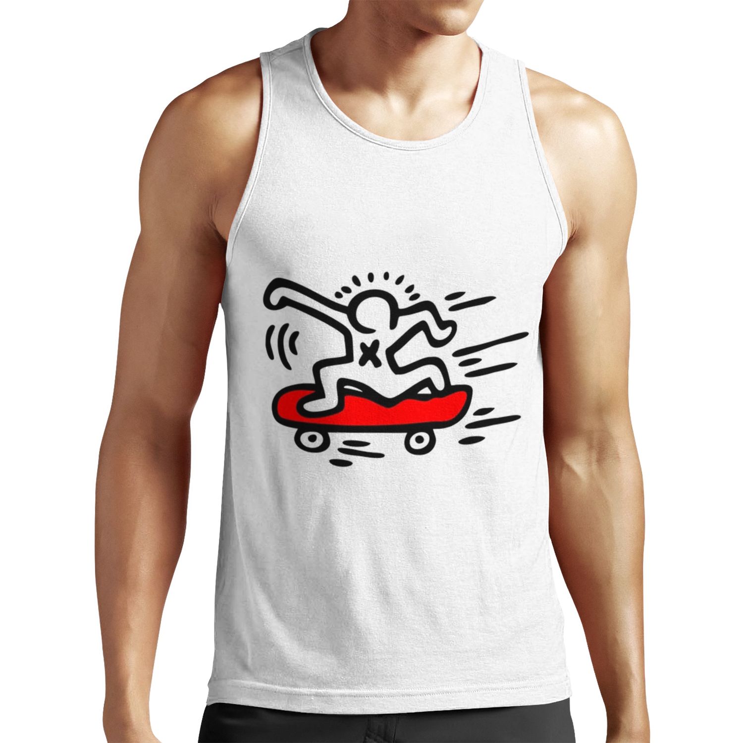 Keith Haring Skate Lover 1988 Talking Heads Abstract Pop Art All-over-print Unisex Tank Top