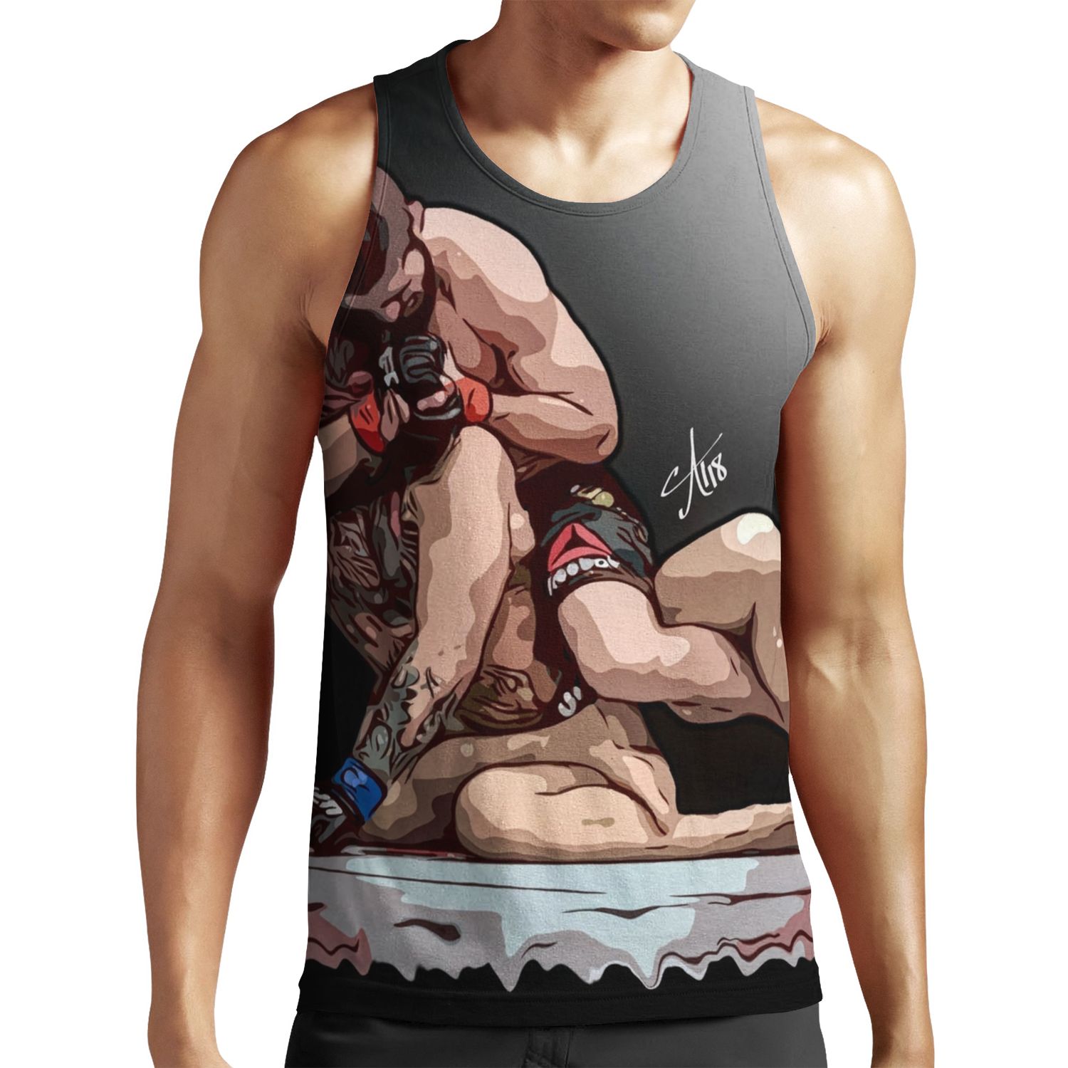 Khabib Nurmagomedov And Quot%3Blet And 39%3Bs Talk Now And Quot%3B All-over-print Unisex Tank Top