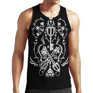 Kingdom Hearts Black All-over-print Unisex Tank Top