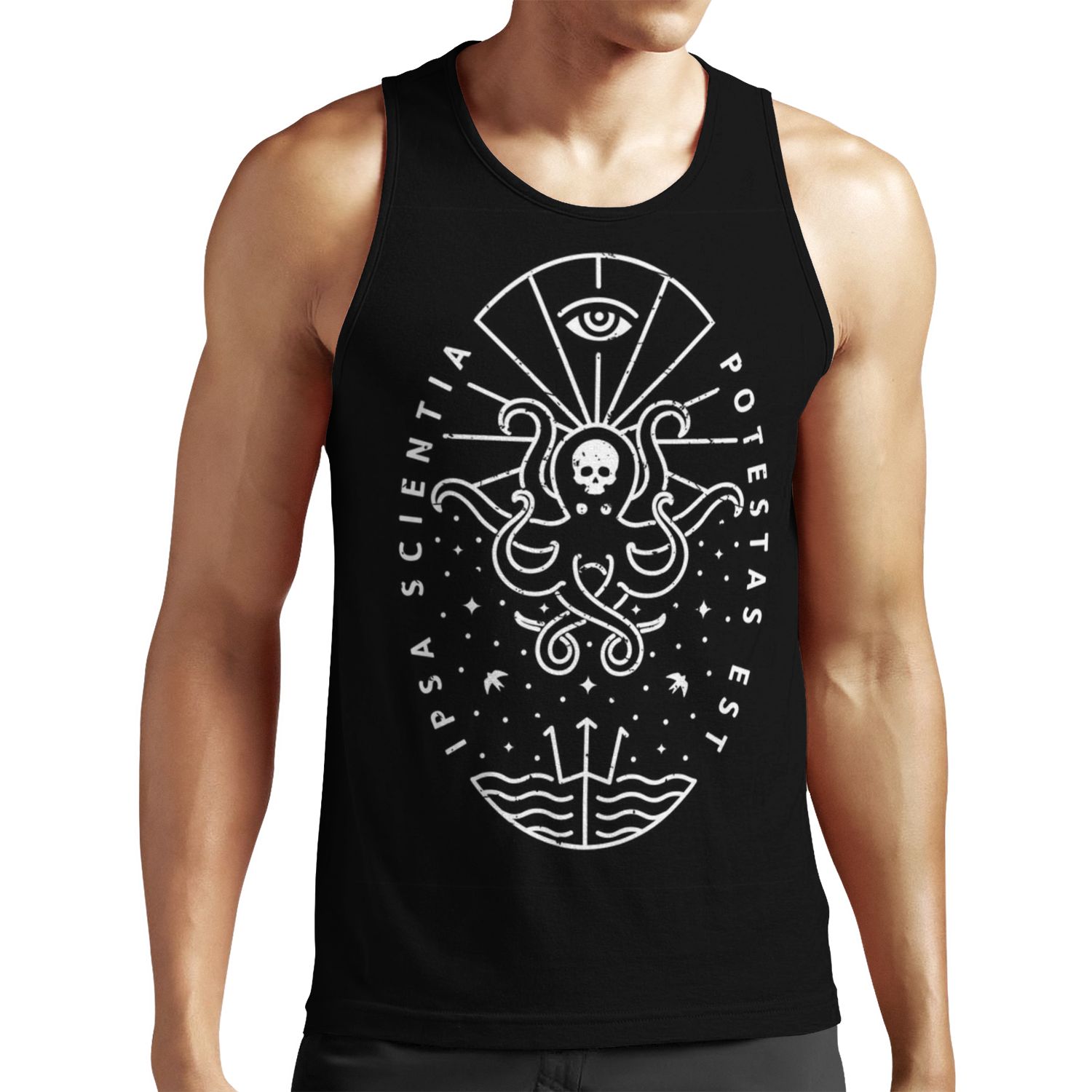 Knowledge White Skull All-over-print Unisex Tank Top
