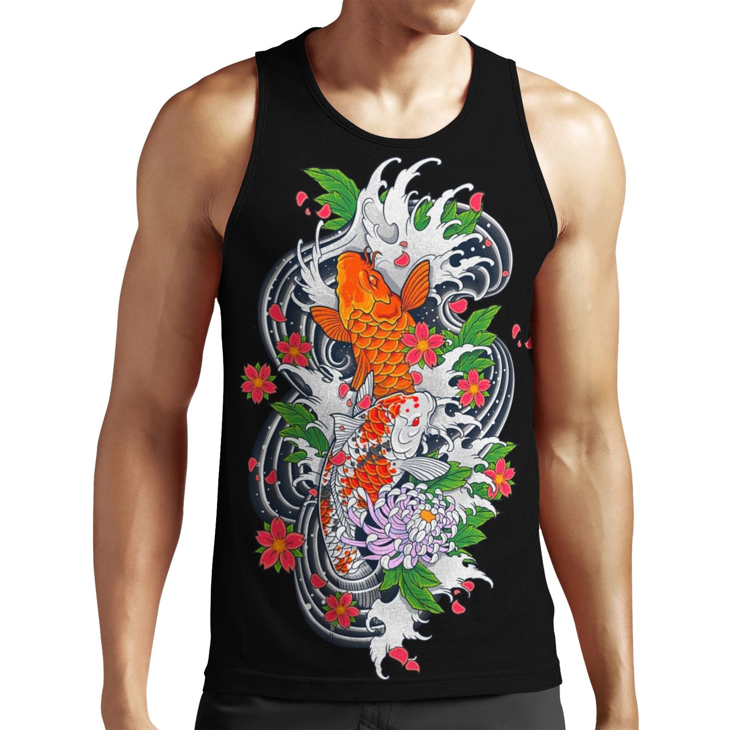 Koi Fish Pond All-over-print Unisex Tank Top