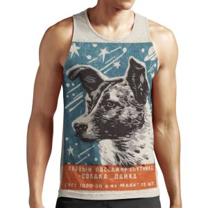 Laika The Dog Soviet Space Art Ussr Matchbox Design 1957 All-over-print Unisex Tank Top