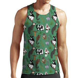 Lemur Pattern All-over-print Unisex Tank Top