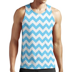 Light Blue Chevron Pattern All-over-print Unisex Tank Top